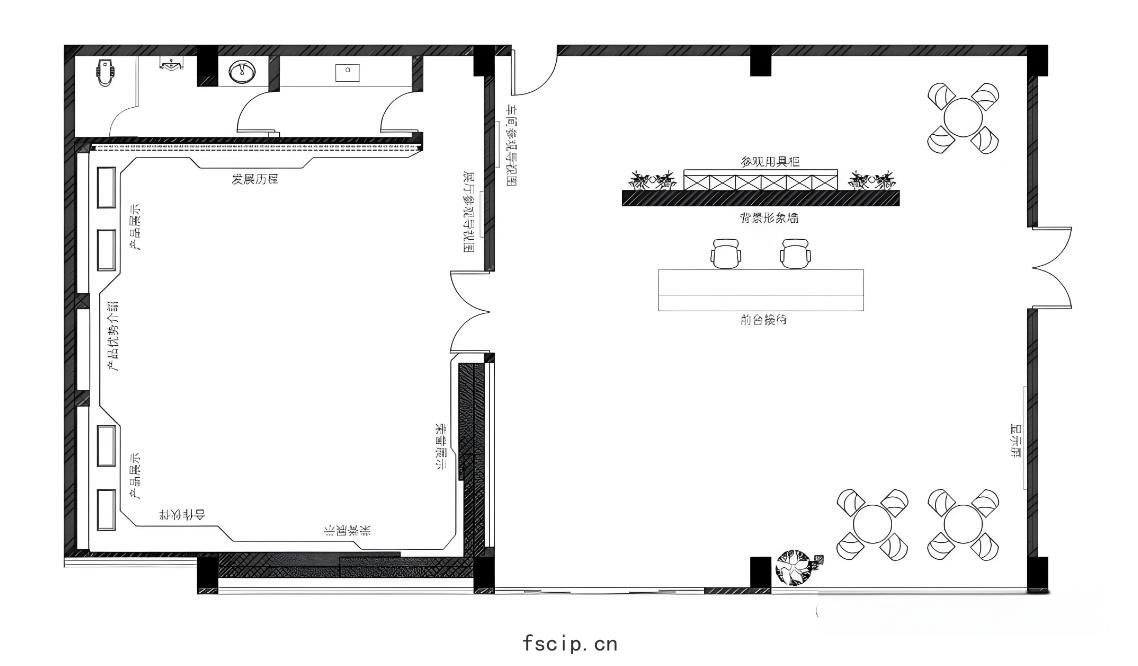 企(qǐ)業展廳設(shè)計(jì)平麵布(bù)局圖