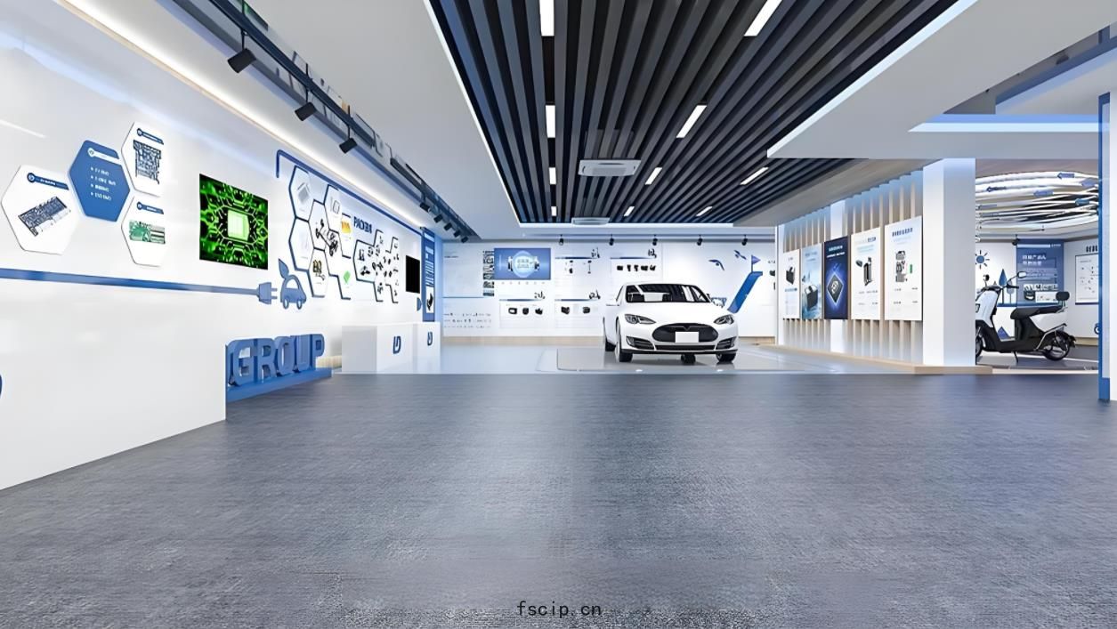 新(xīn)能(néng)源汽車企業文(wén)化(huà)展廳設計效(xiào)果(guǒ)圖